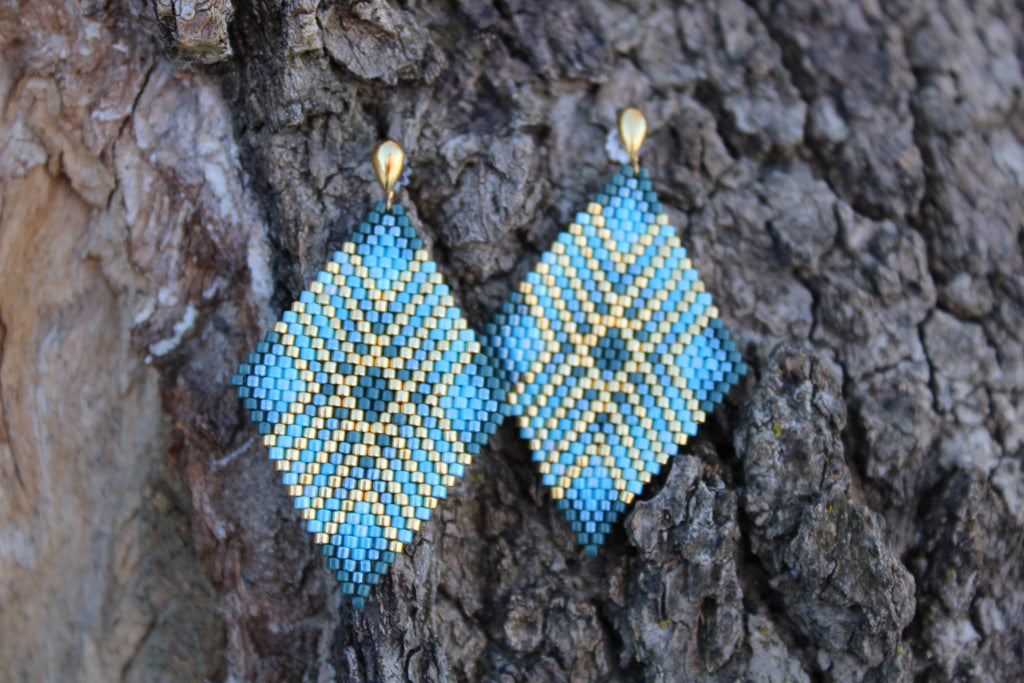 Atlantisesque Brick Stitch Earrings