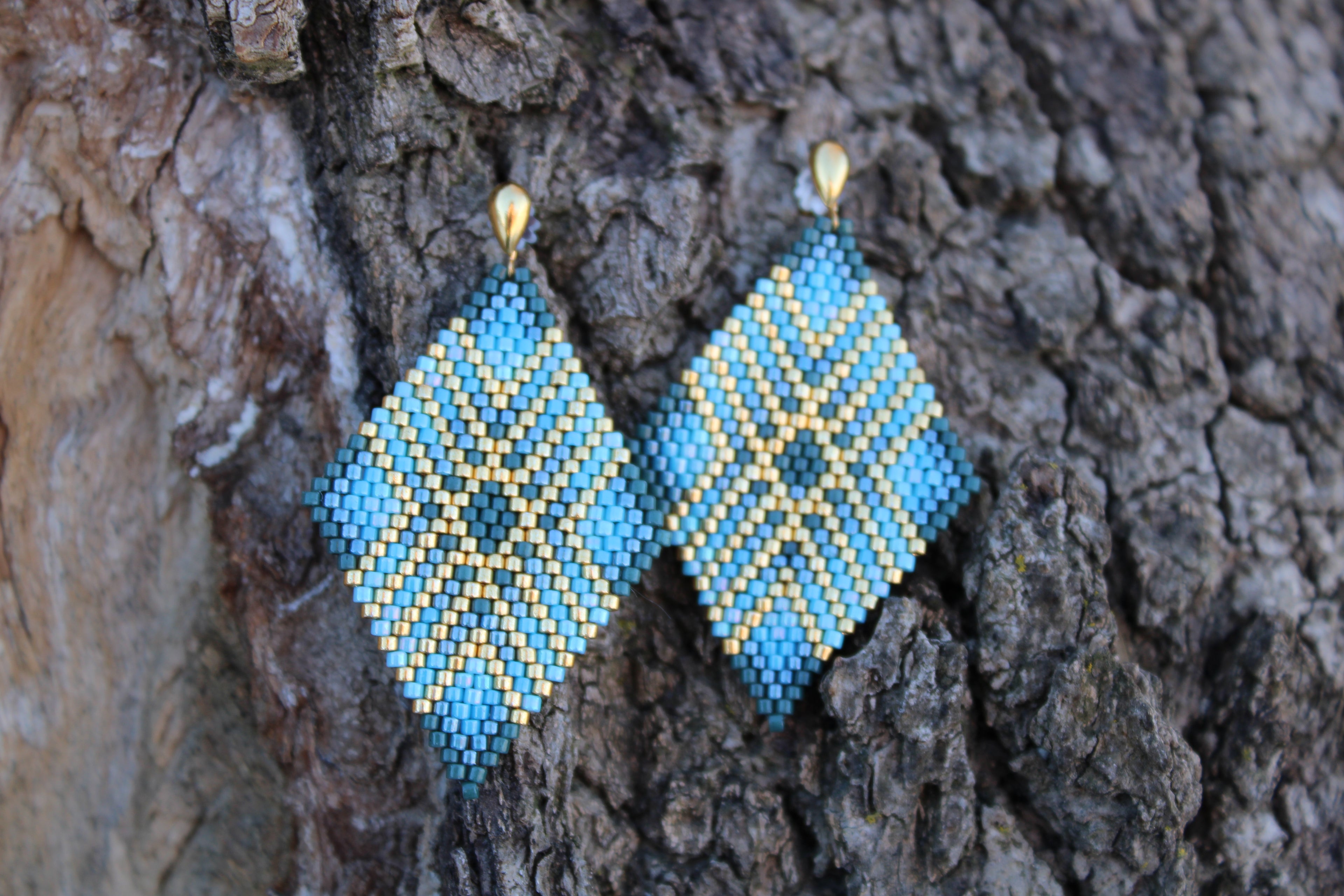 Atlantisesque Brick Stitch Earrings