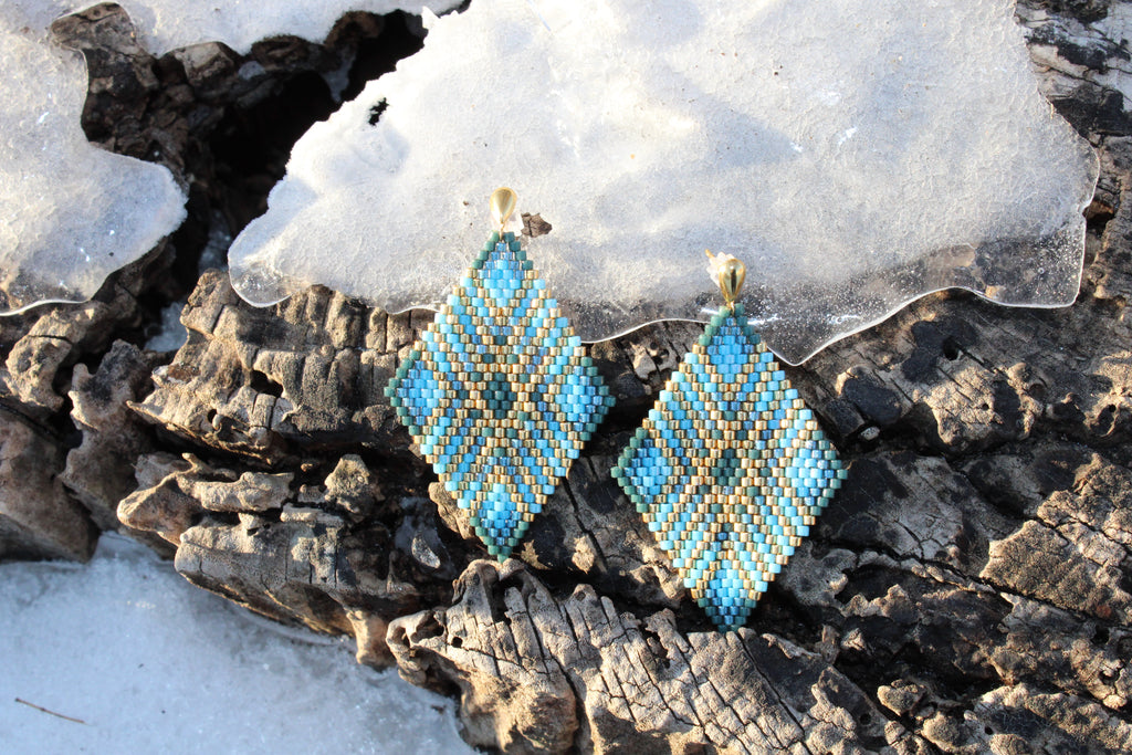 Atlantisesque Brick Stitch Earrings
