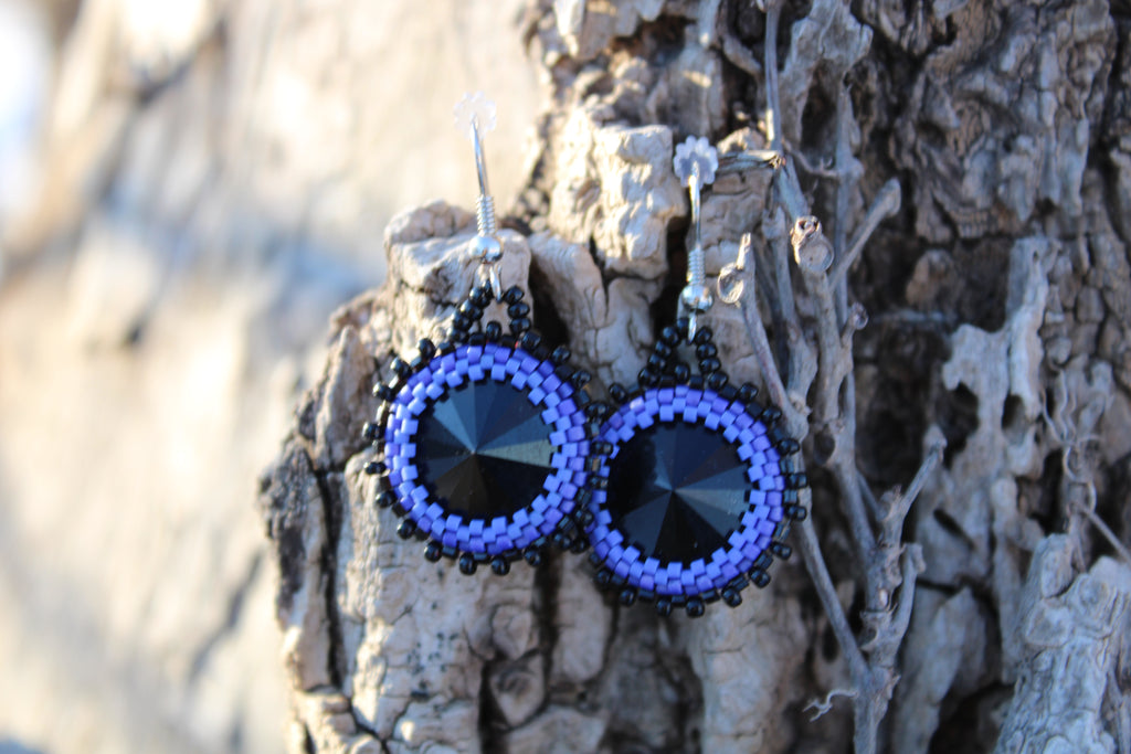 Purple Rivoli Earrings