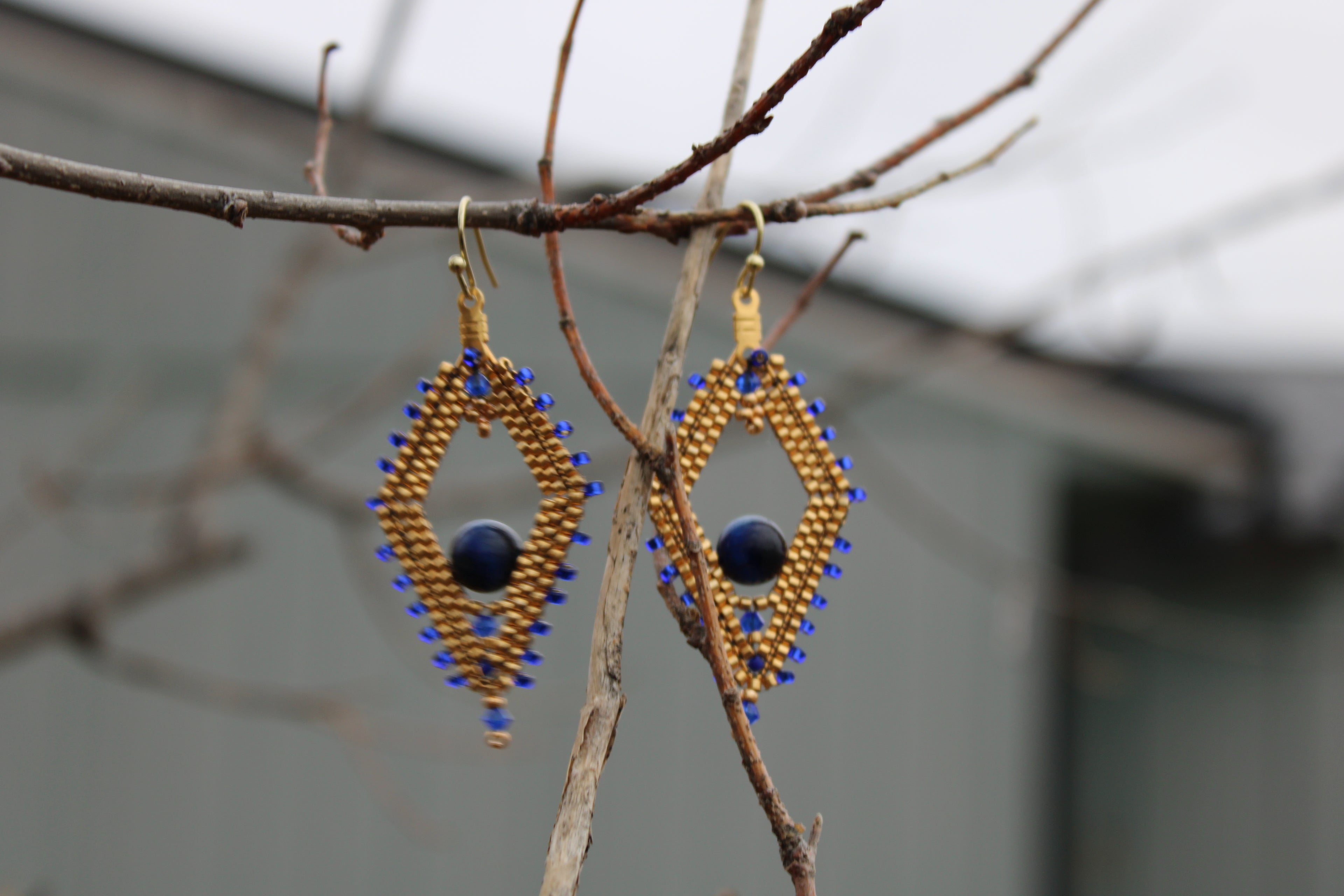 Hawks Eye Diamond Earrings