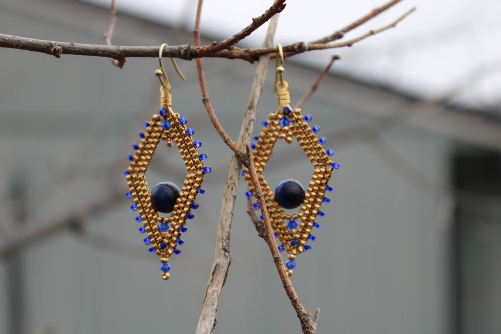 Hawks Eye Diamond Earrings