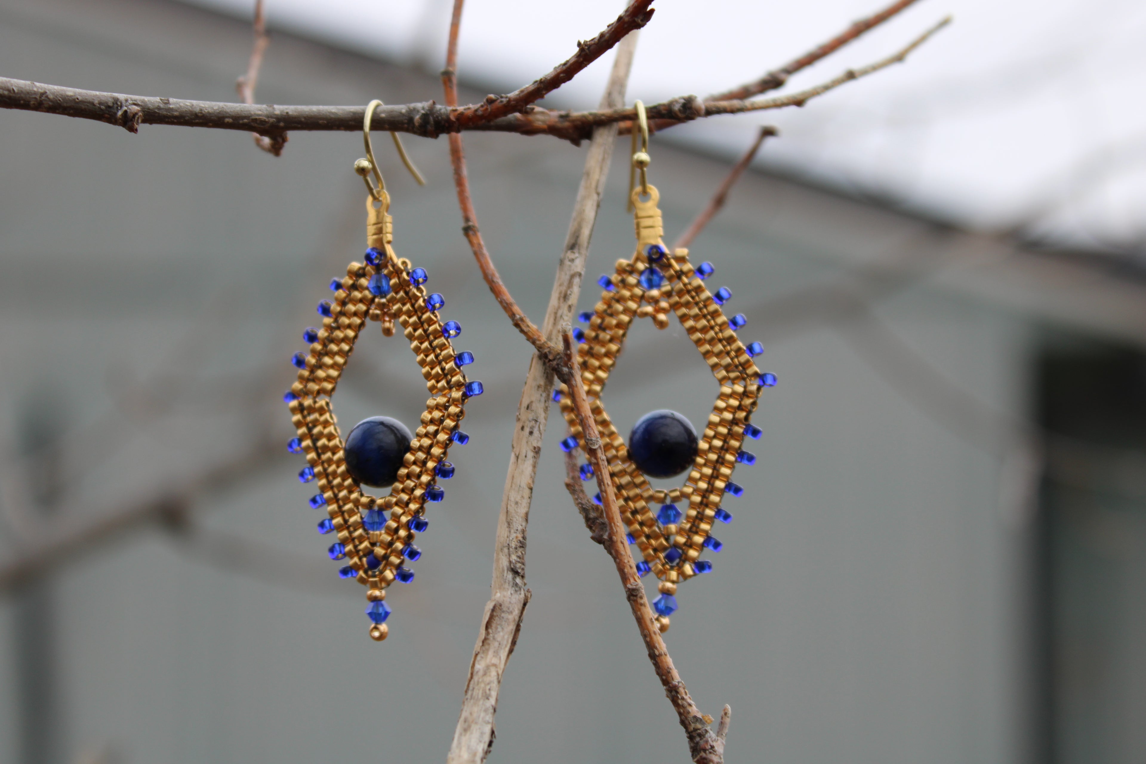 Hawks Eye Diamond Earrings