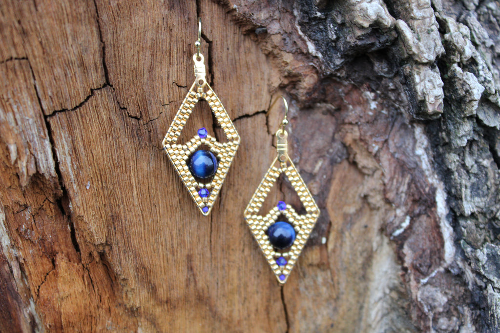 Hawks Eye Diamond Earrings