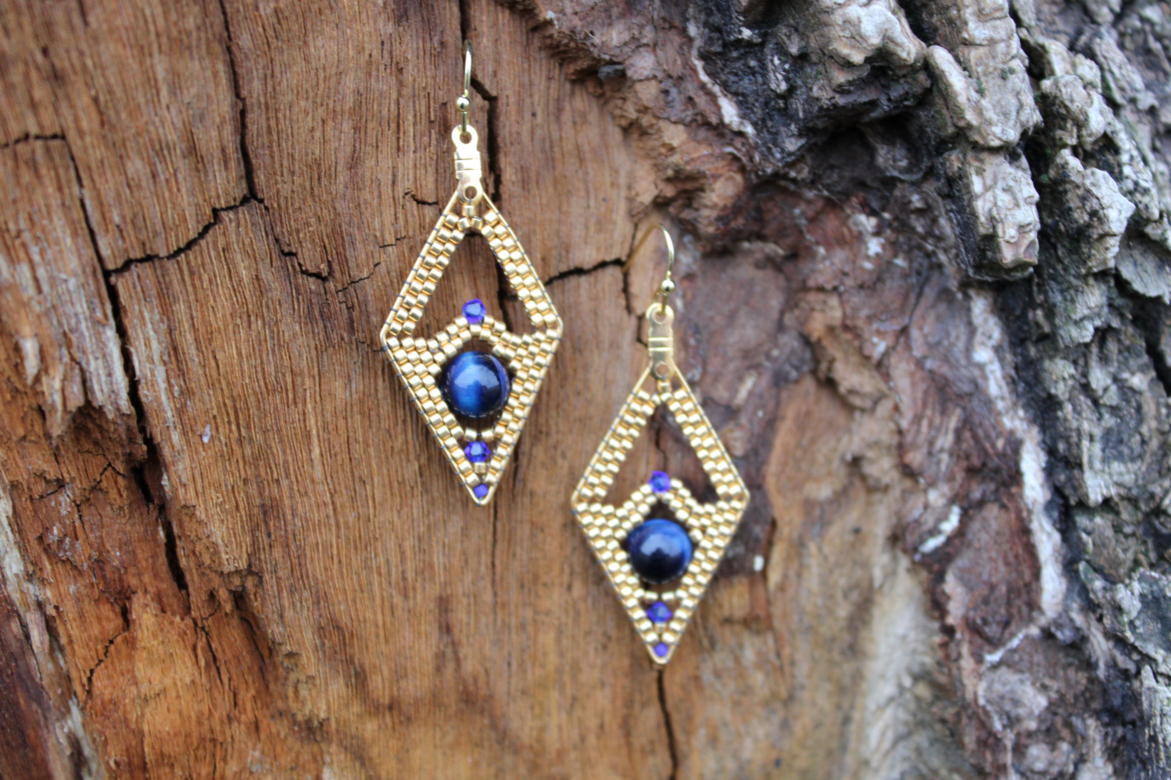 Hawks Eye Diamond Earrings