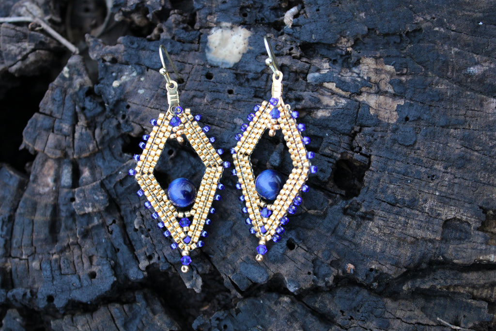 Hawks Eye Diamond Earrings