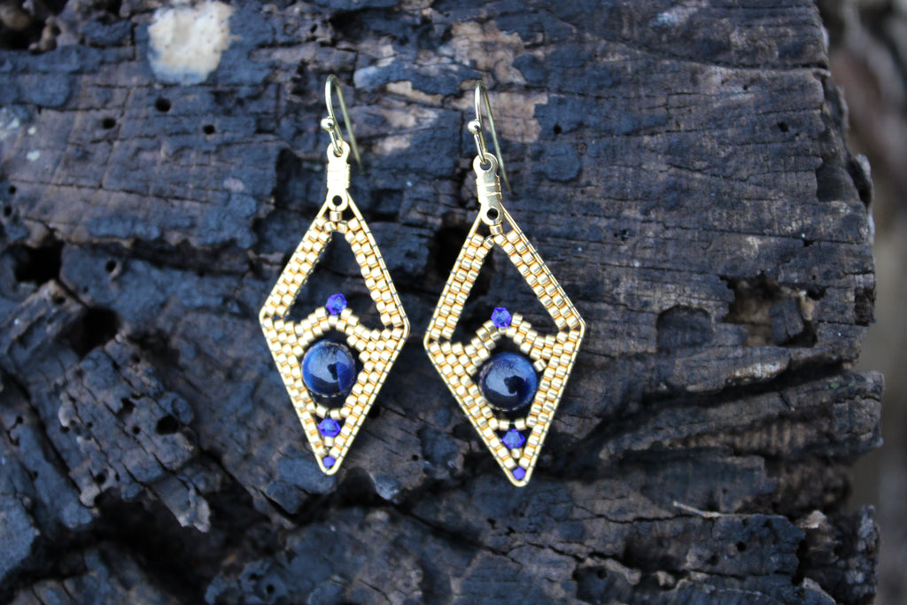Hawks Eye Diamond Earrings