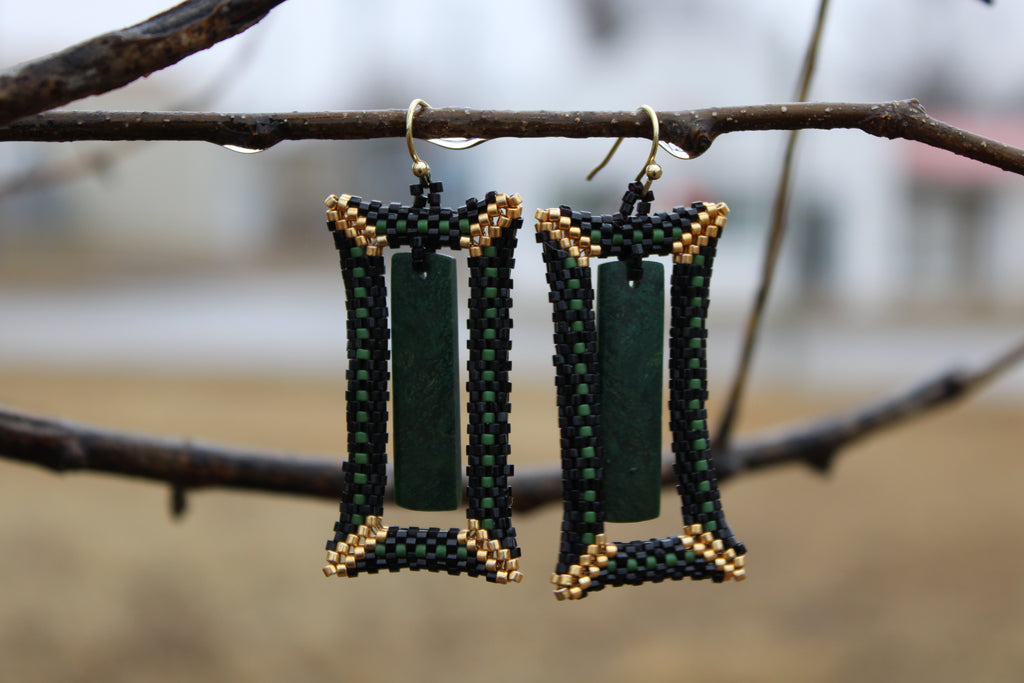 Jade Rectangle Earrings