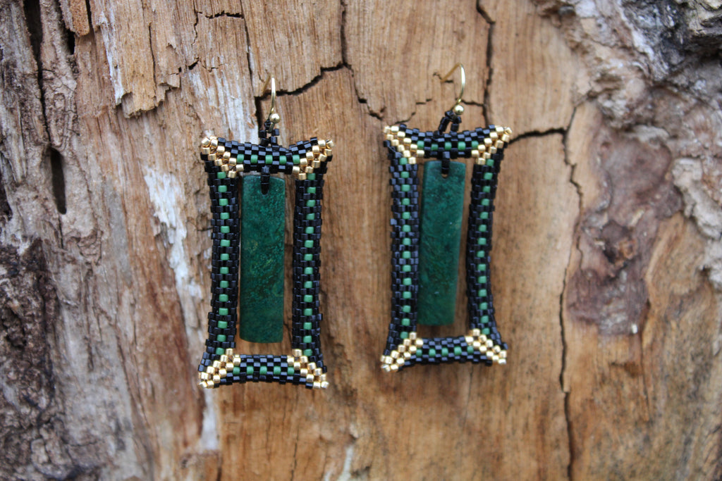 Jade Rectangle Earrings