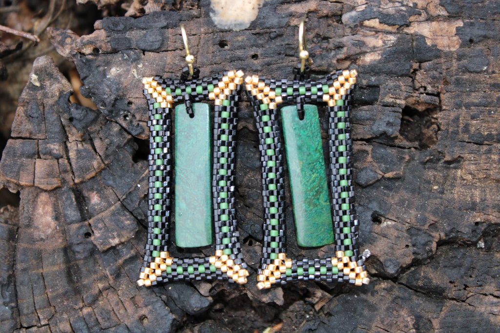 Jade Rectangle Earrings