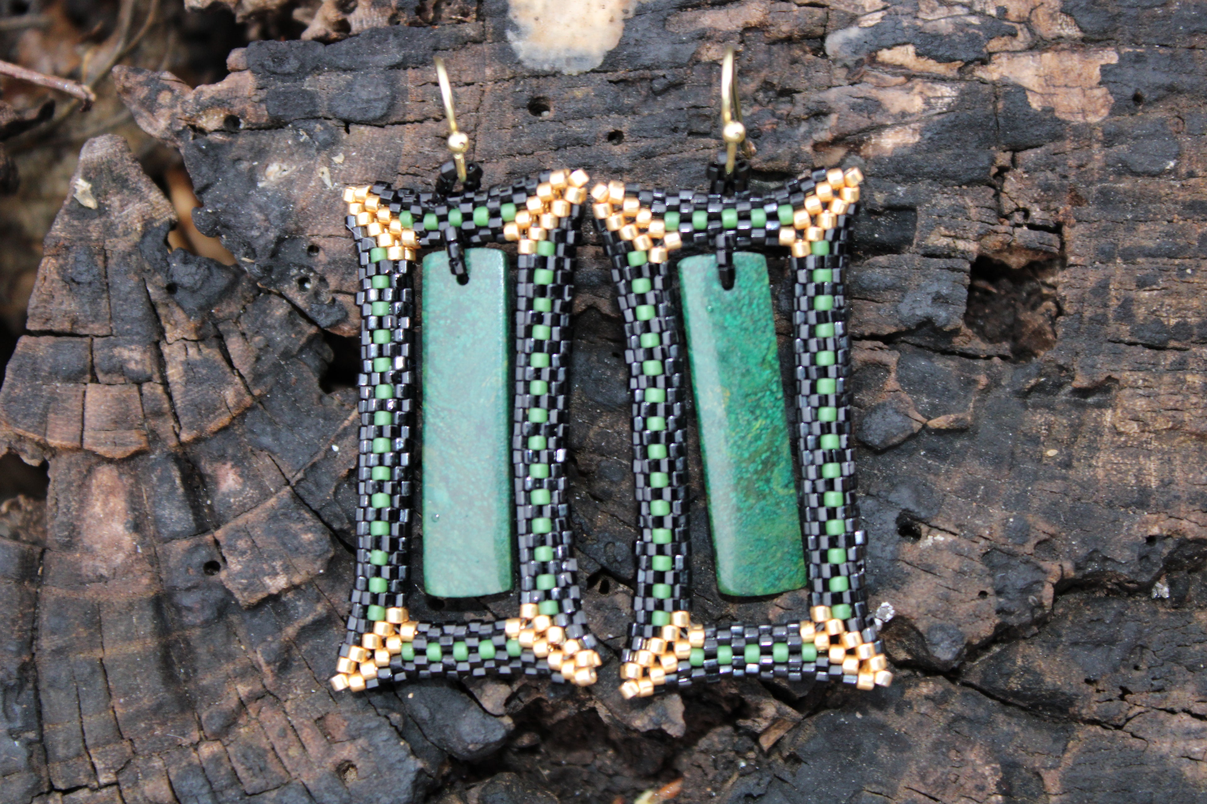 Jade Rectangle Earrings