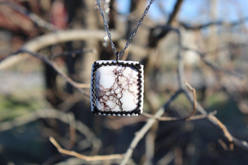 White Horse Magnesite Pendant Necklace