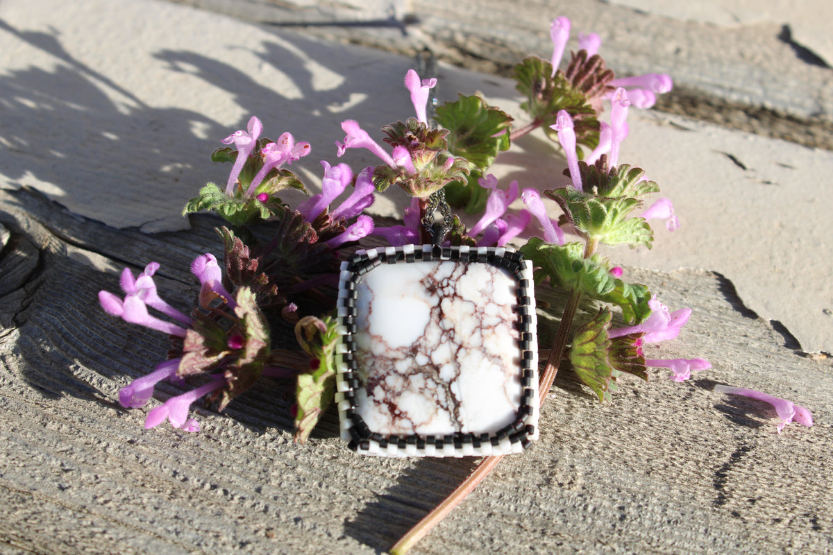 White Horse Magnesite Pendant Necklace