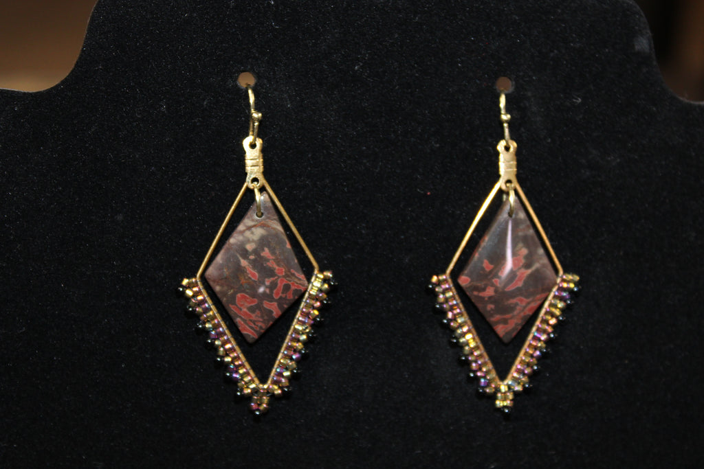 Open Diamond Jasper Earrings