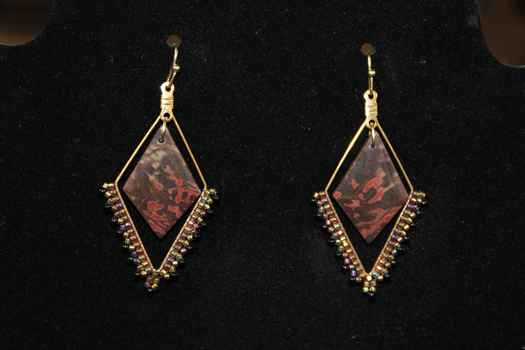 Open Diamond Jasper Earrings