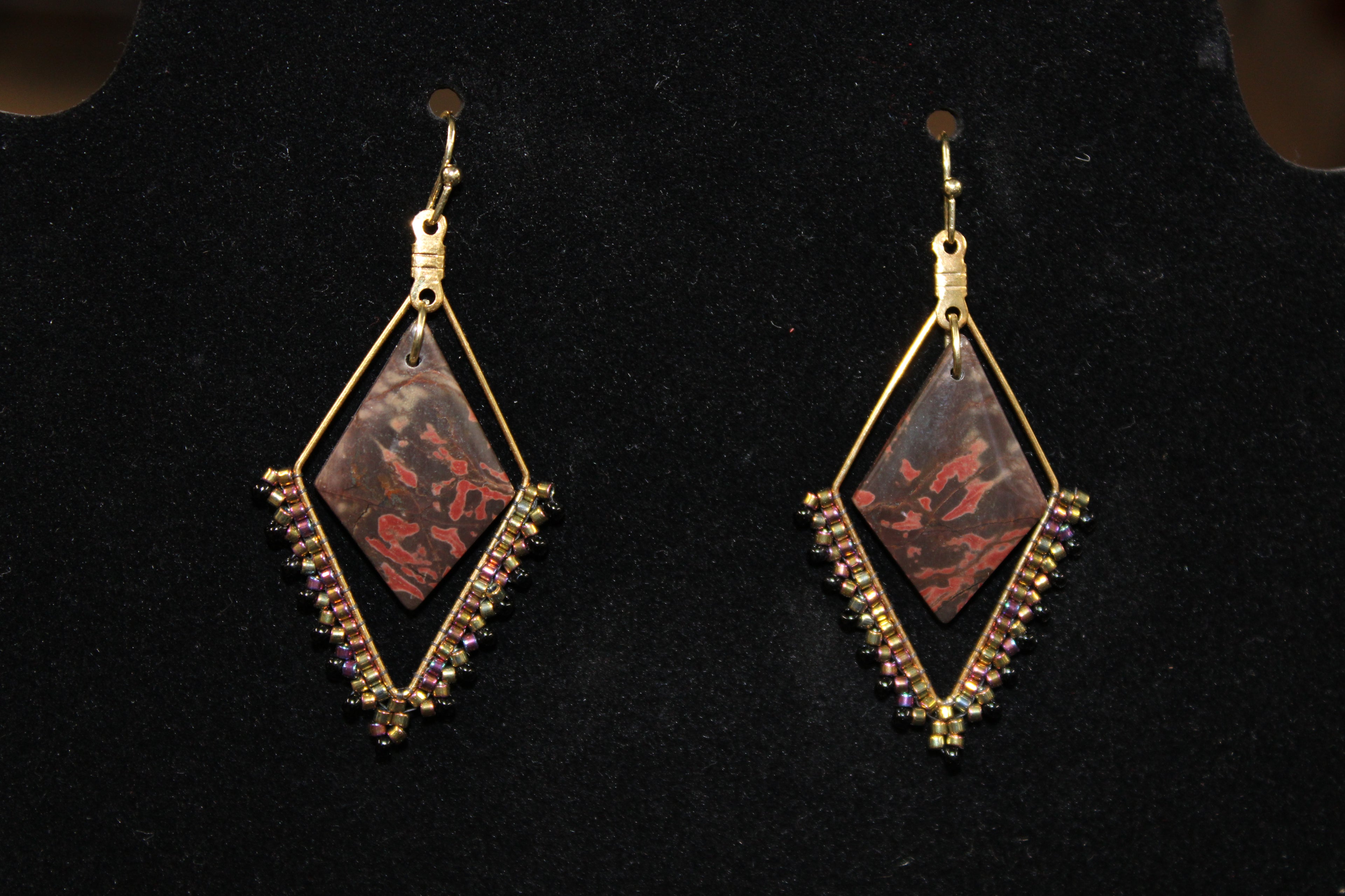 Open Diamond Jasper Earrings