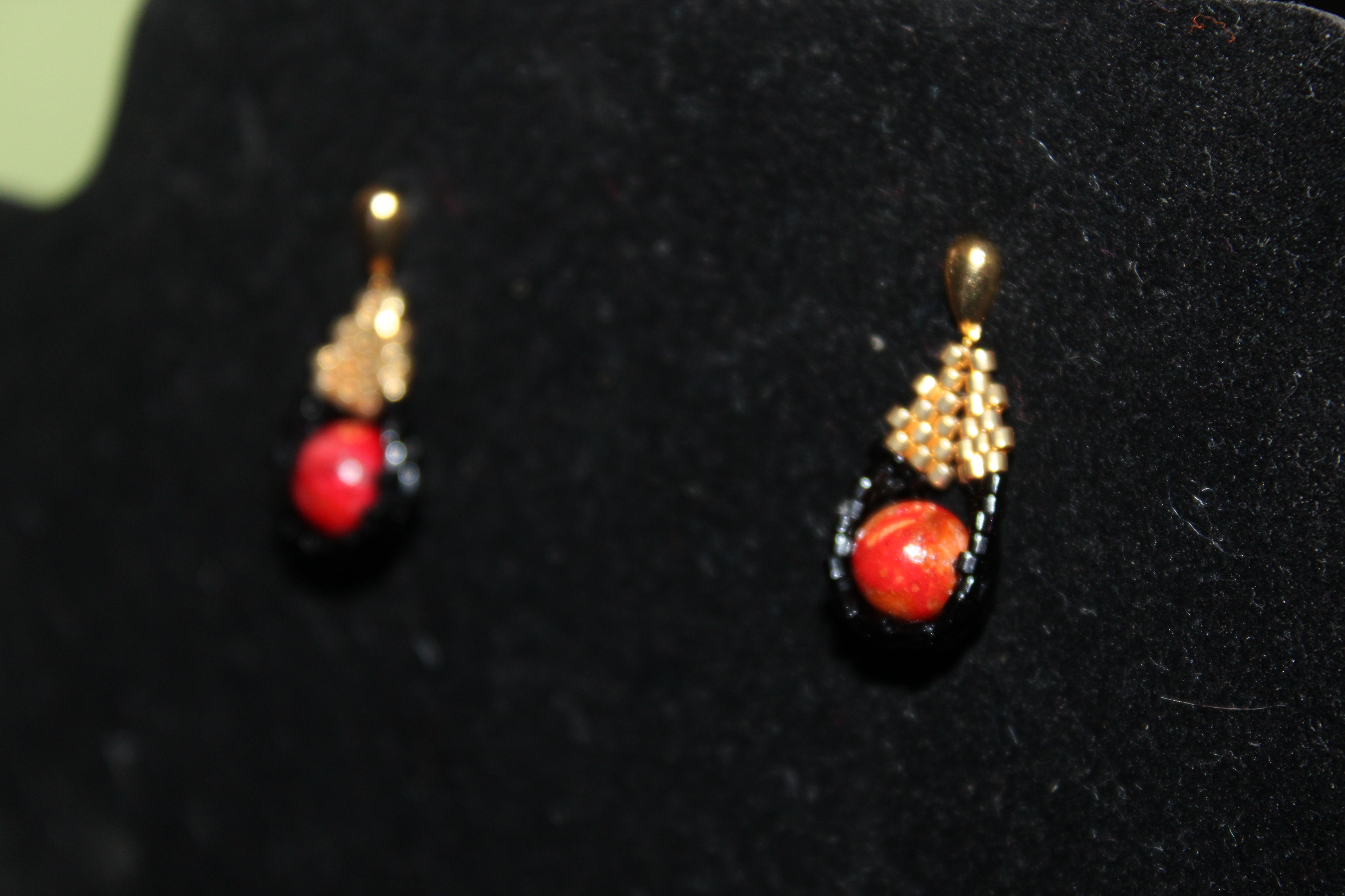 Red Dyed Jasper Drop Earrings