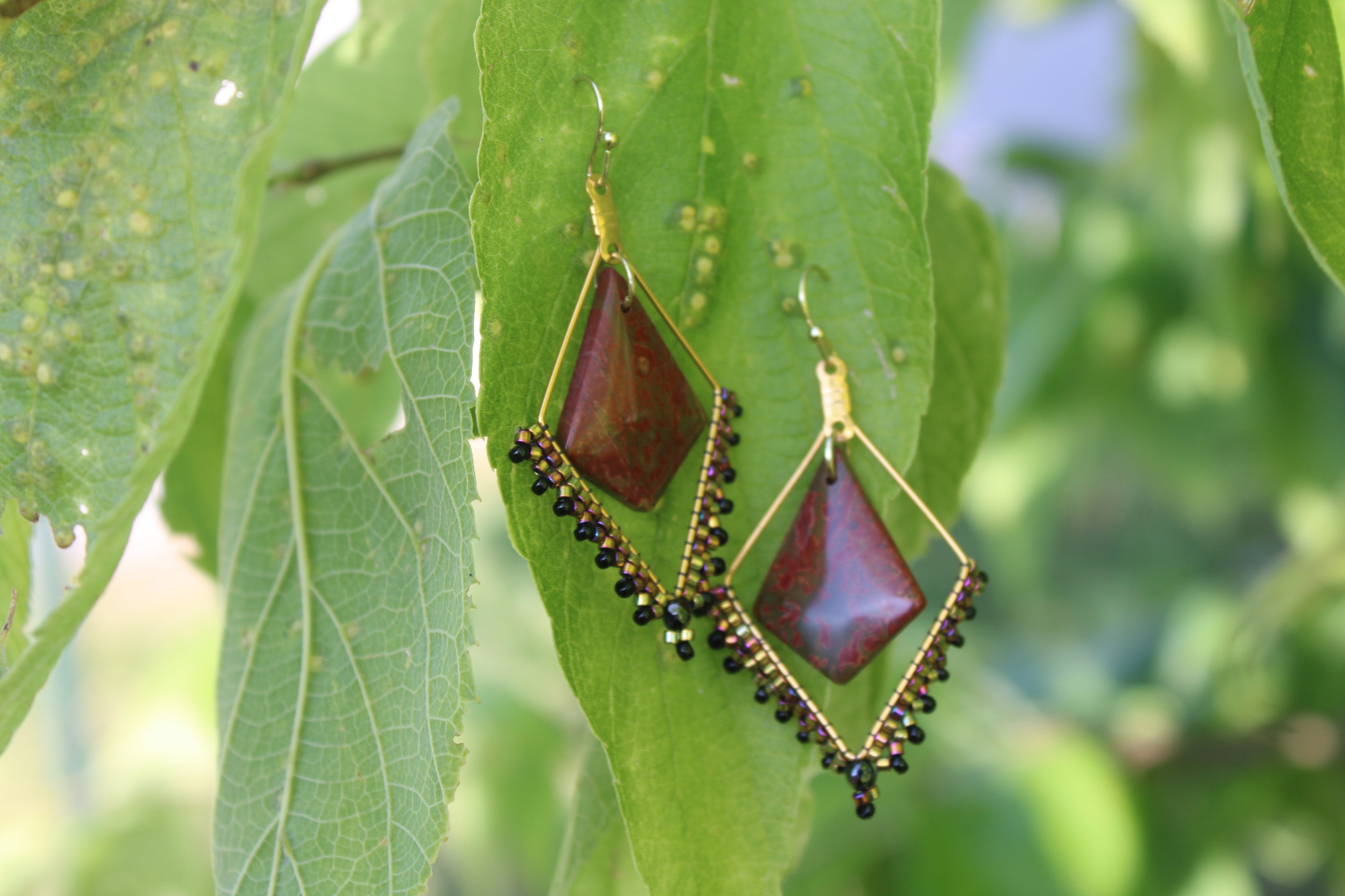 Open Diamond Jasper Earrings