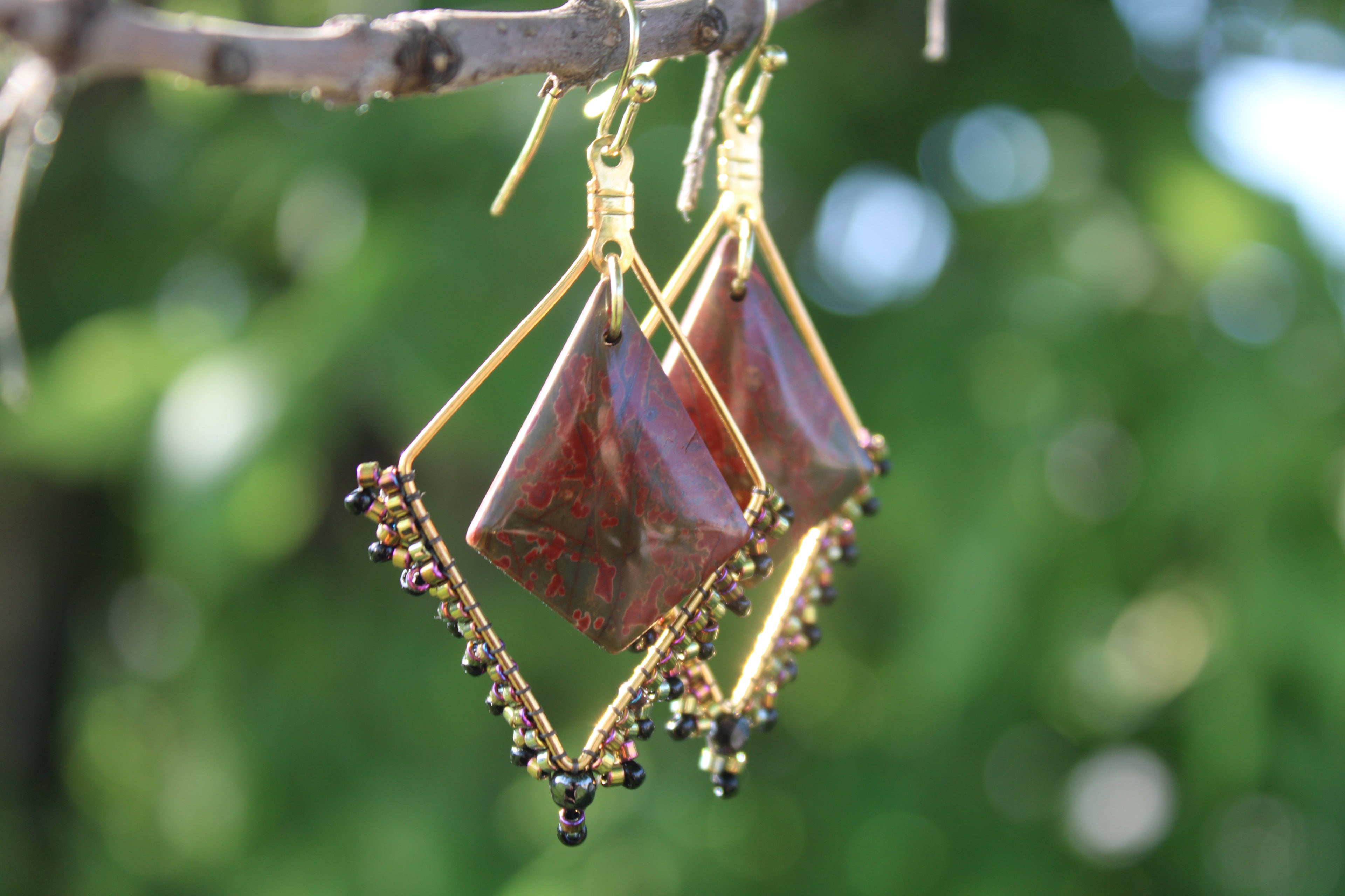 Open Diamond Jasper Earrings