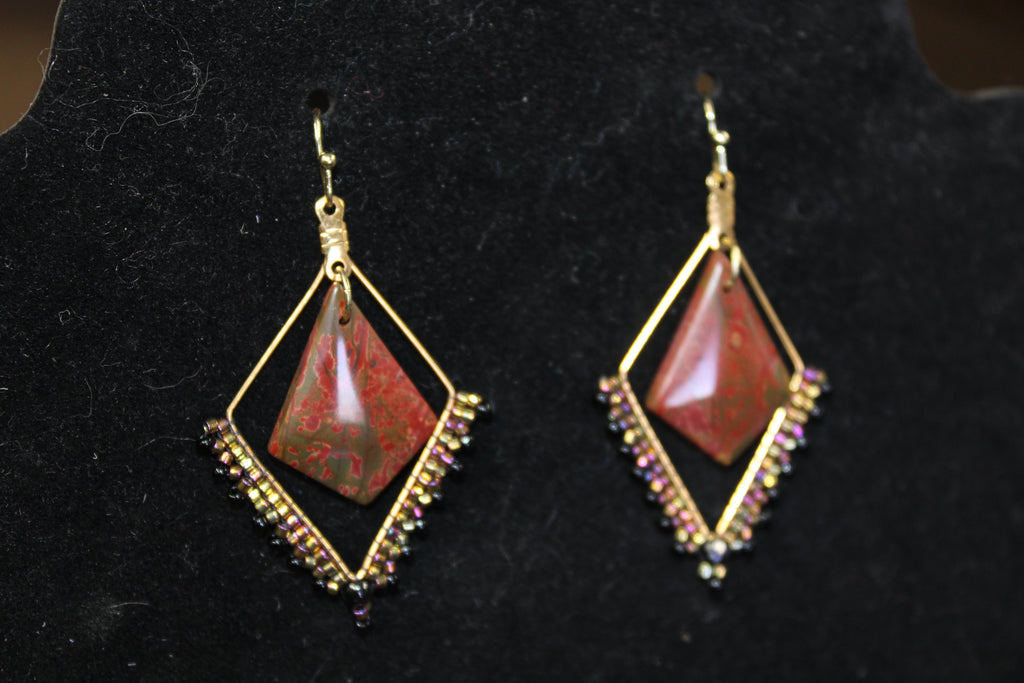 Open Diamond Jasper Earrings