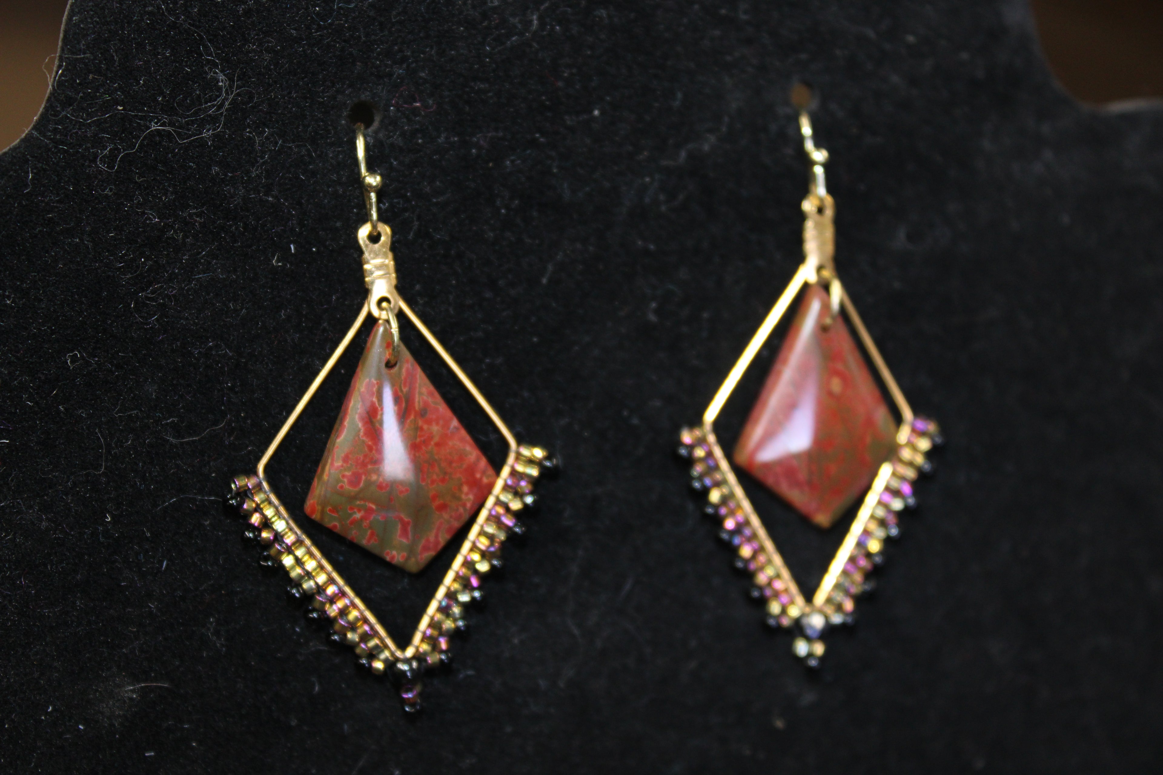 Open Diamond Jasper Earrings