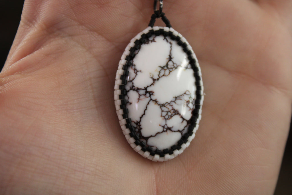 White Horse Magnesite Pendant Necklace