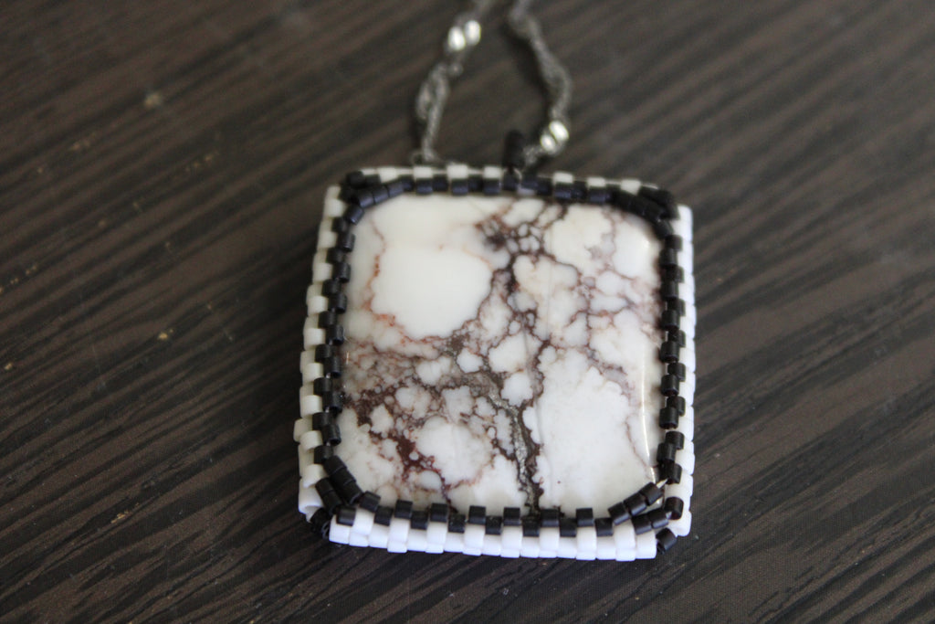 White Horse Magnesite Pendant Necklace