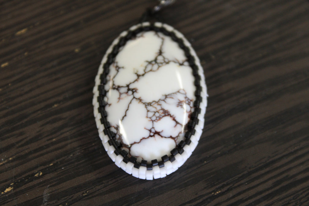 White Horse Magnesite Pendant Necklace