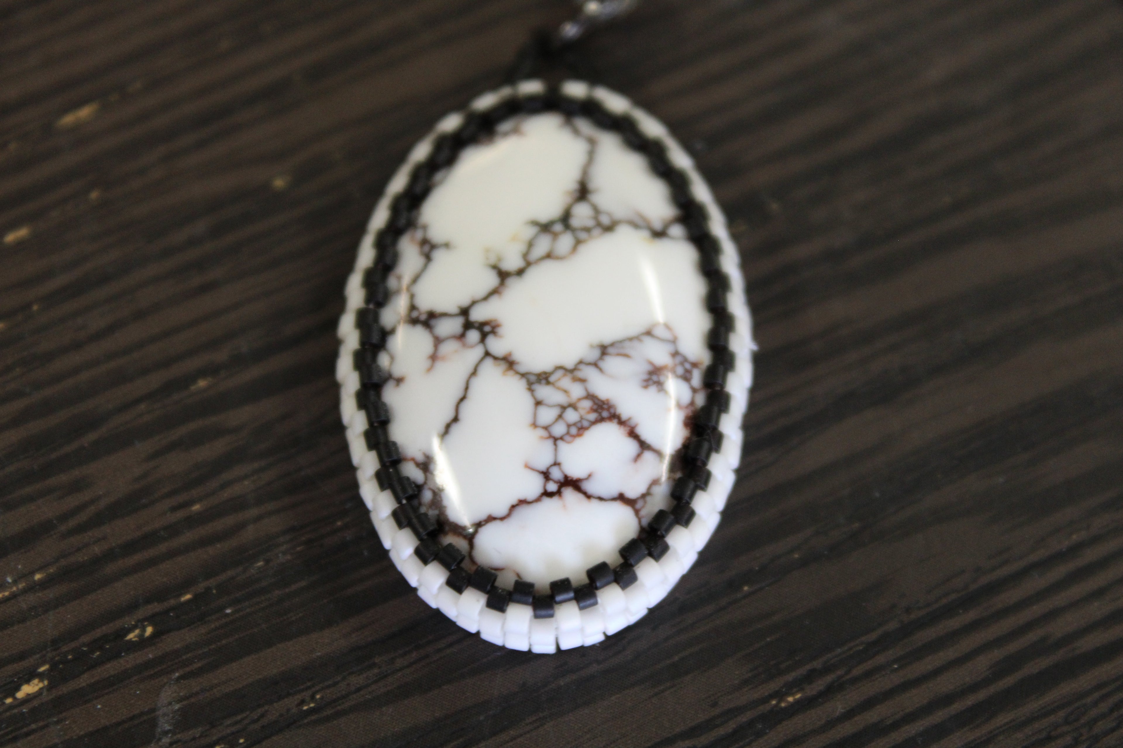 White Horse Magnesite Pendant Necklace