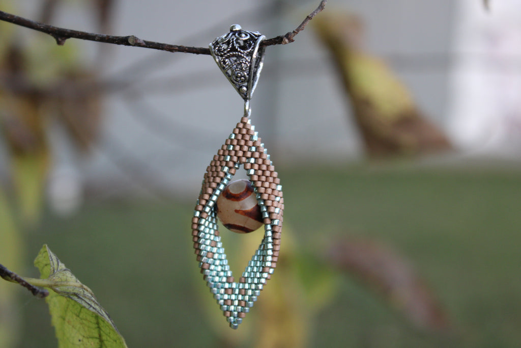 Peyote Twist Pendant Necklace
