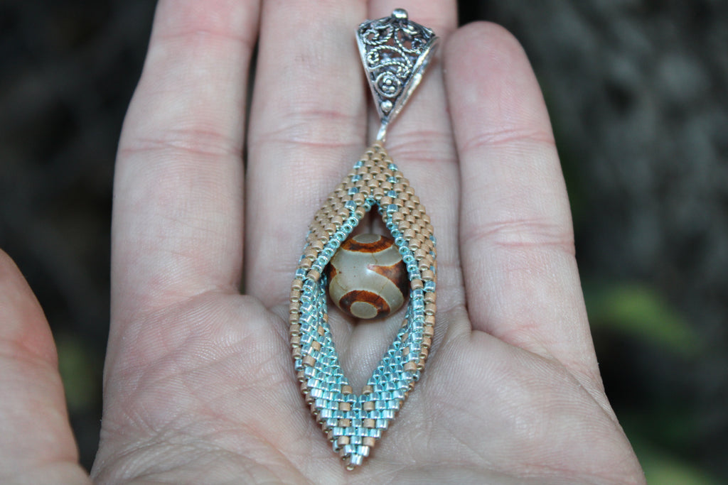 Peyote Twist Pendant Necklace