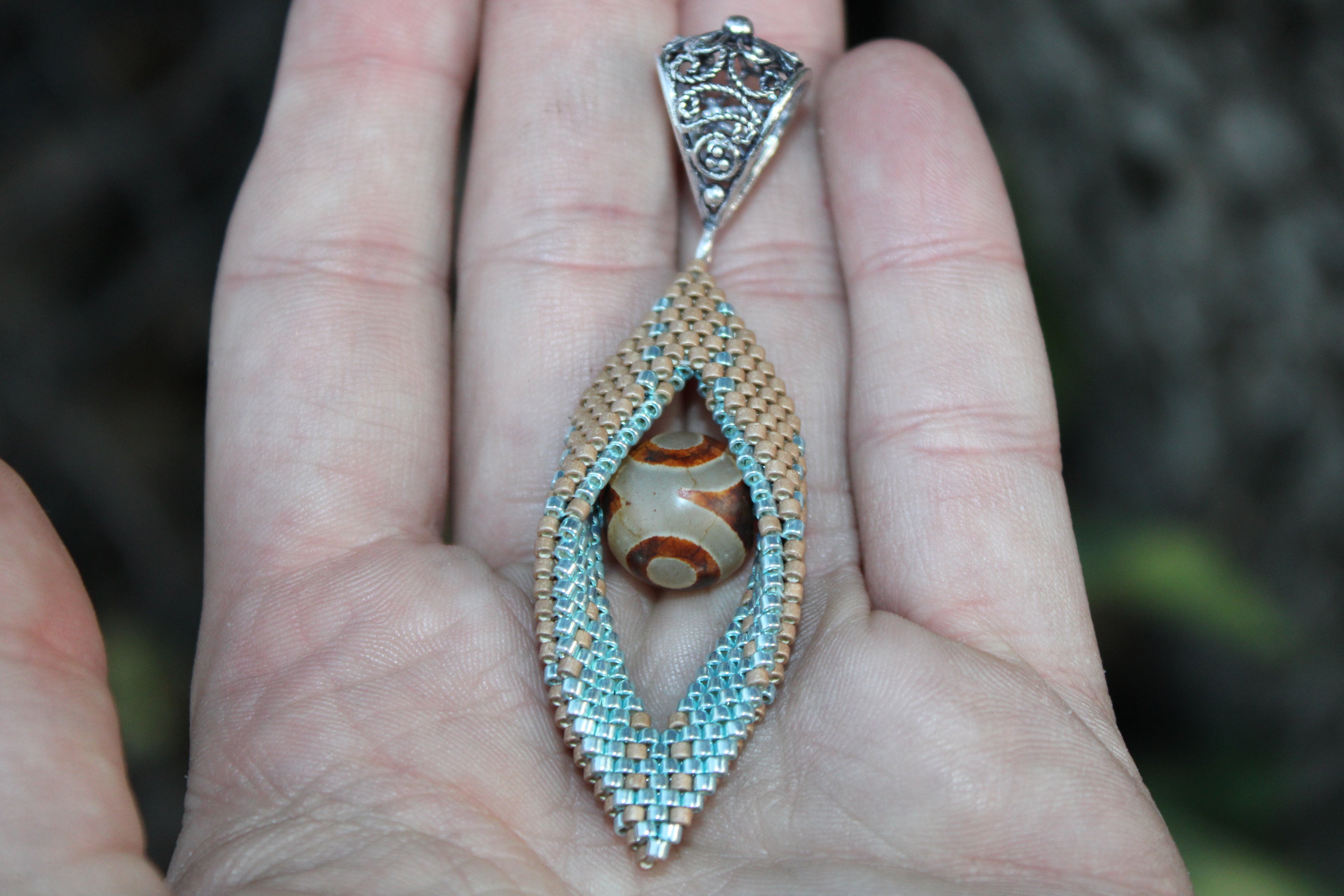 Peyote Twist Pendant Necklace