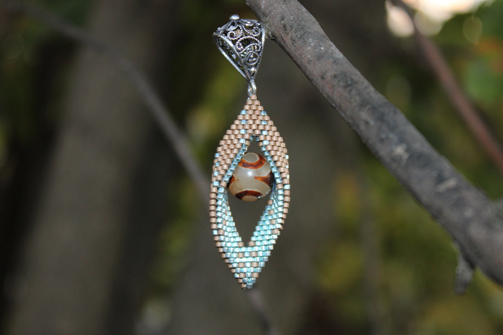 Peyote Twist Pendant Necklace
