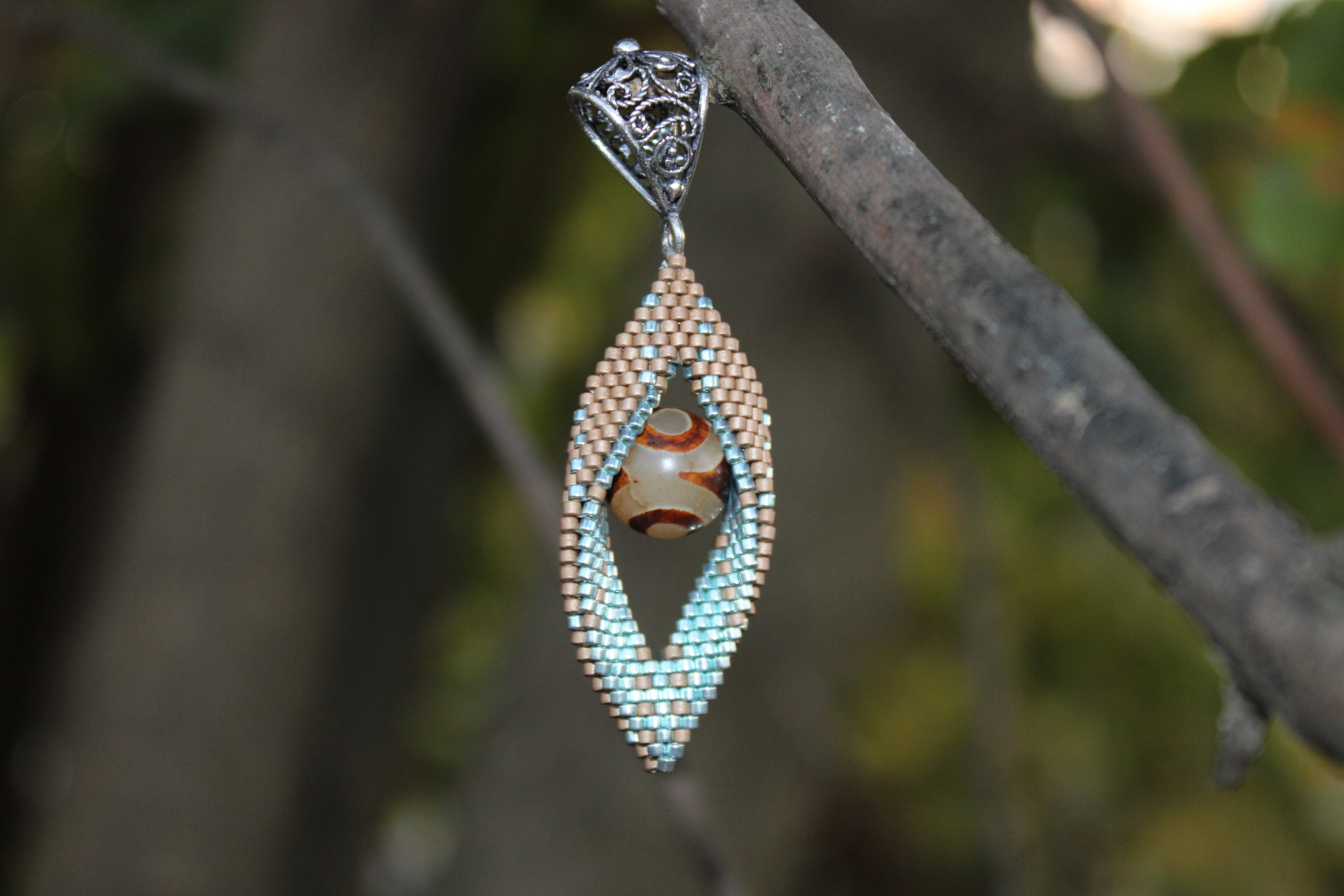 Peyote Twist Pendant Necklace