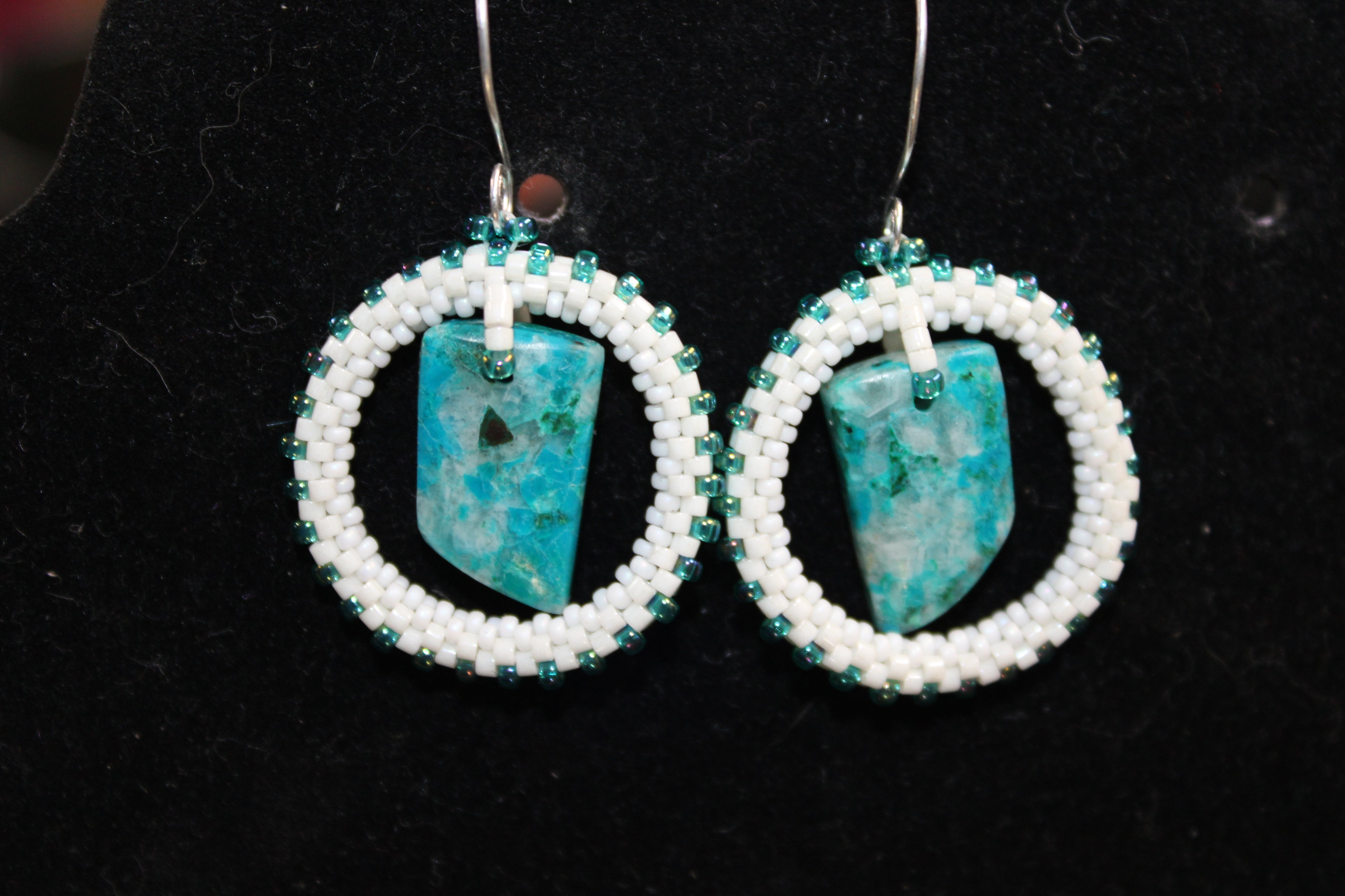 Chrysocolla Circle Earrings