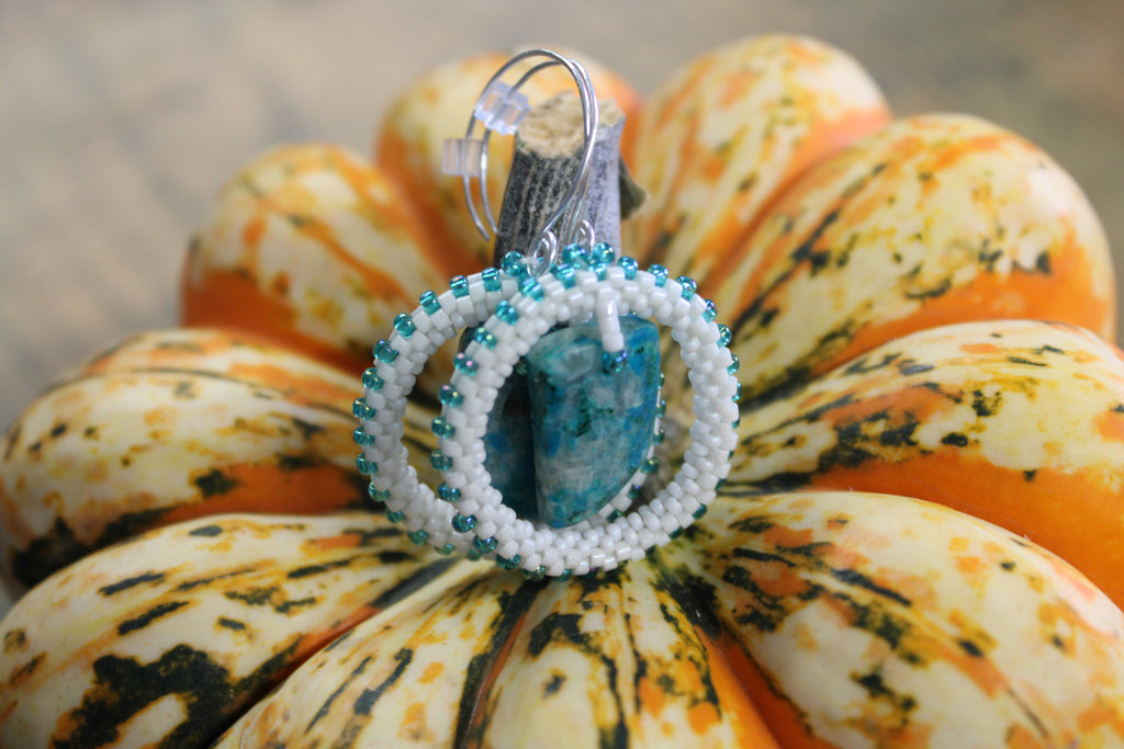 Chrysocolla Circle Earrings