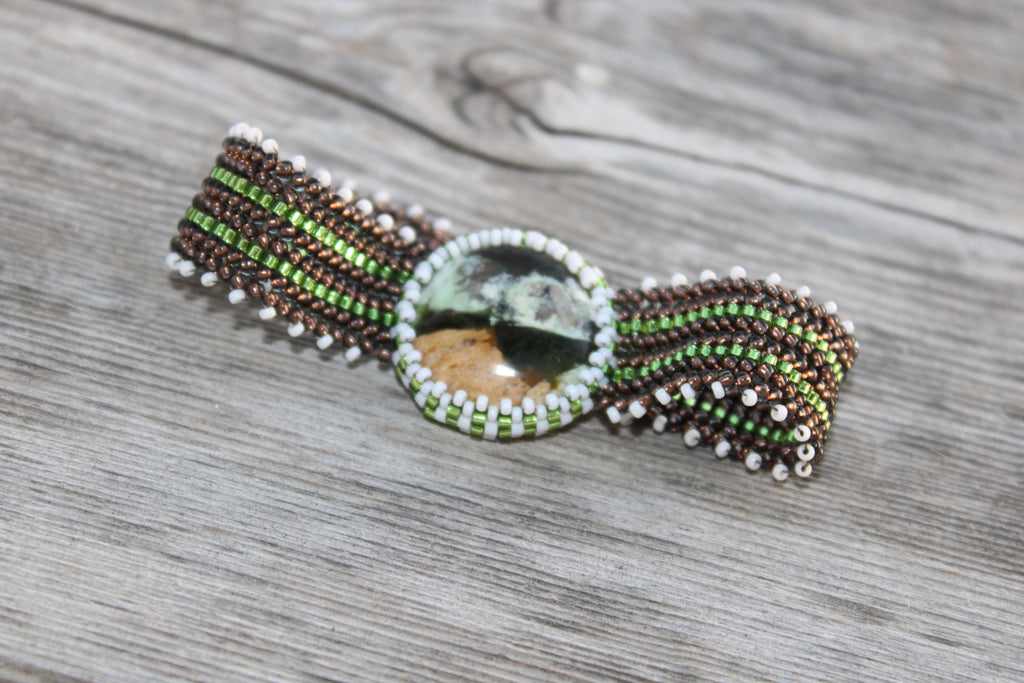 Polychrome Jasper Narrow Cuff Bracelet