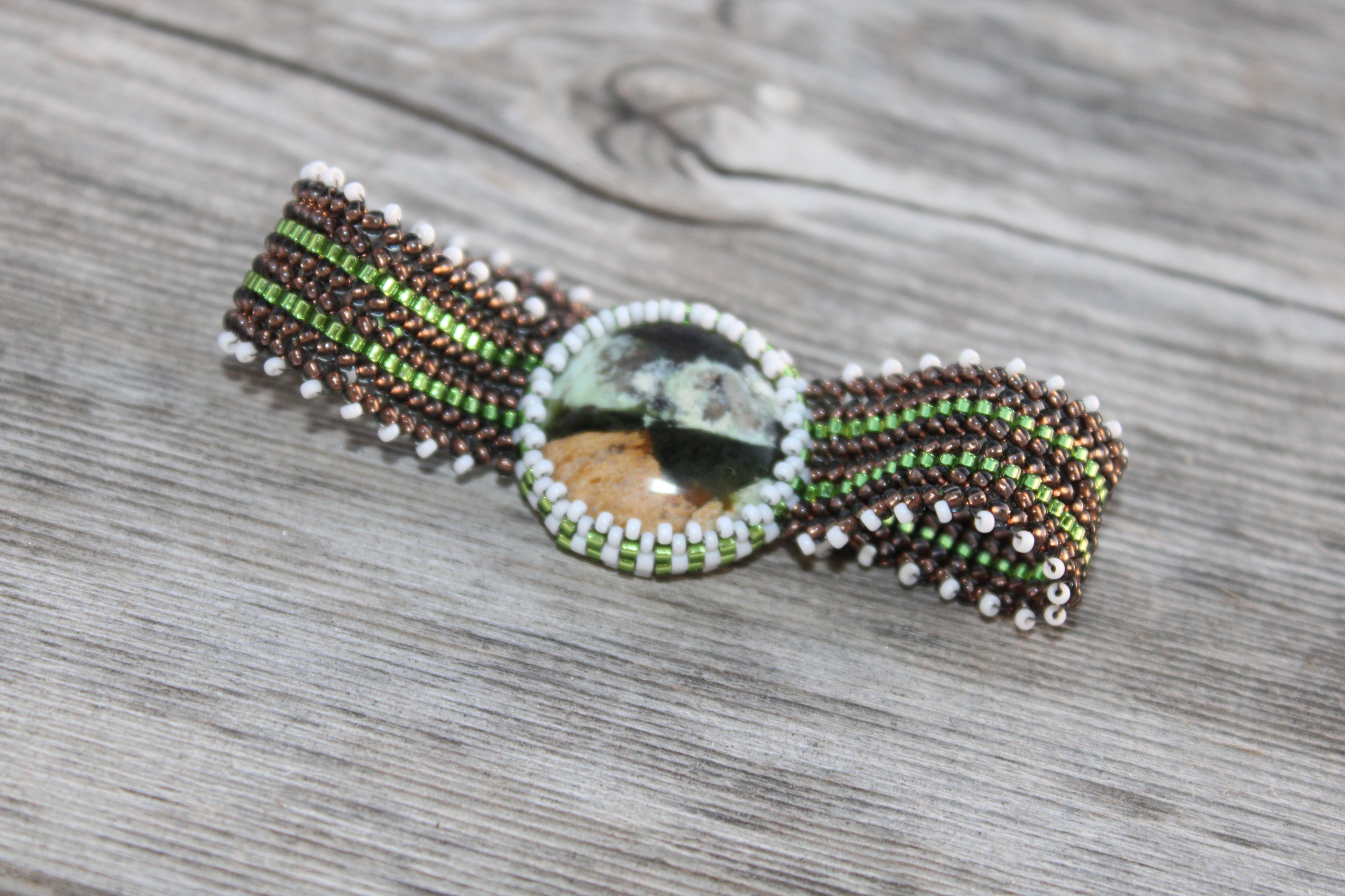 Polychrome Jasper Narrow Cuff Bracelet