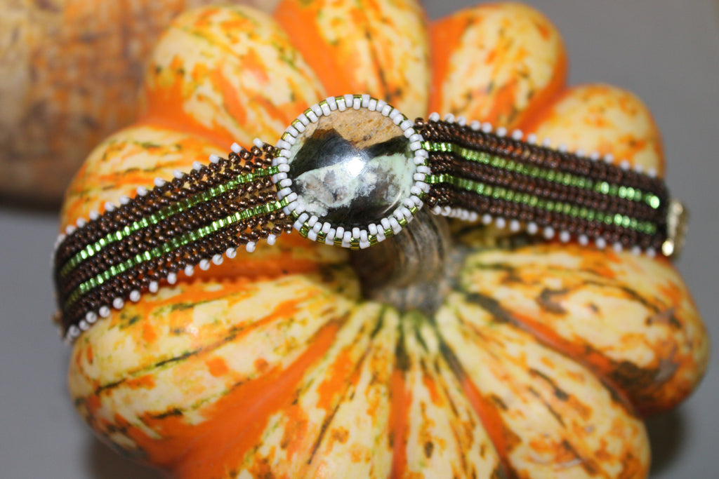 Polychrome Jasper Narrow Cuff Bracelet