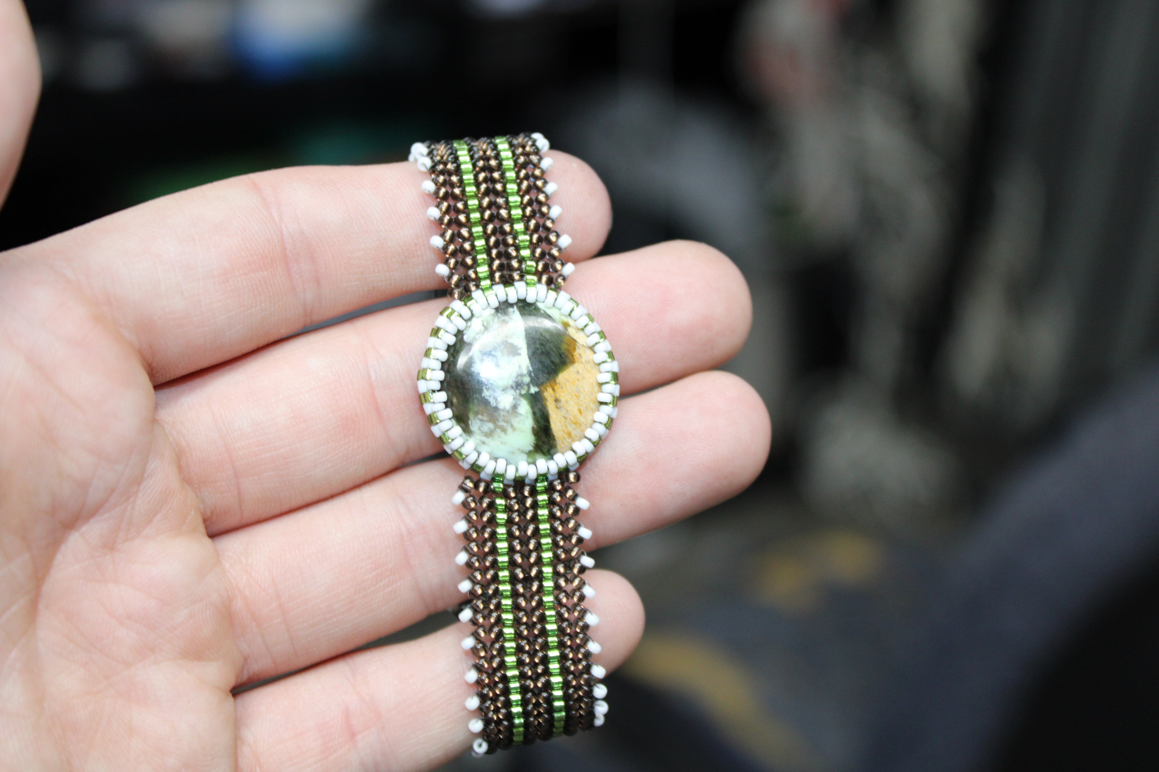 Polychrome Jasper Narrow Cuff Bracelet