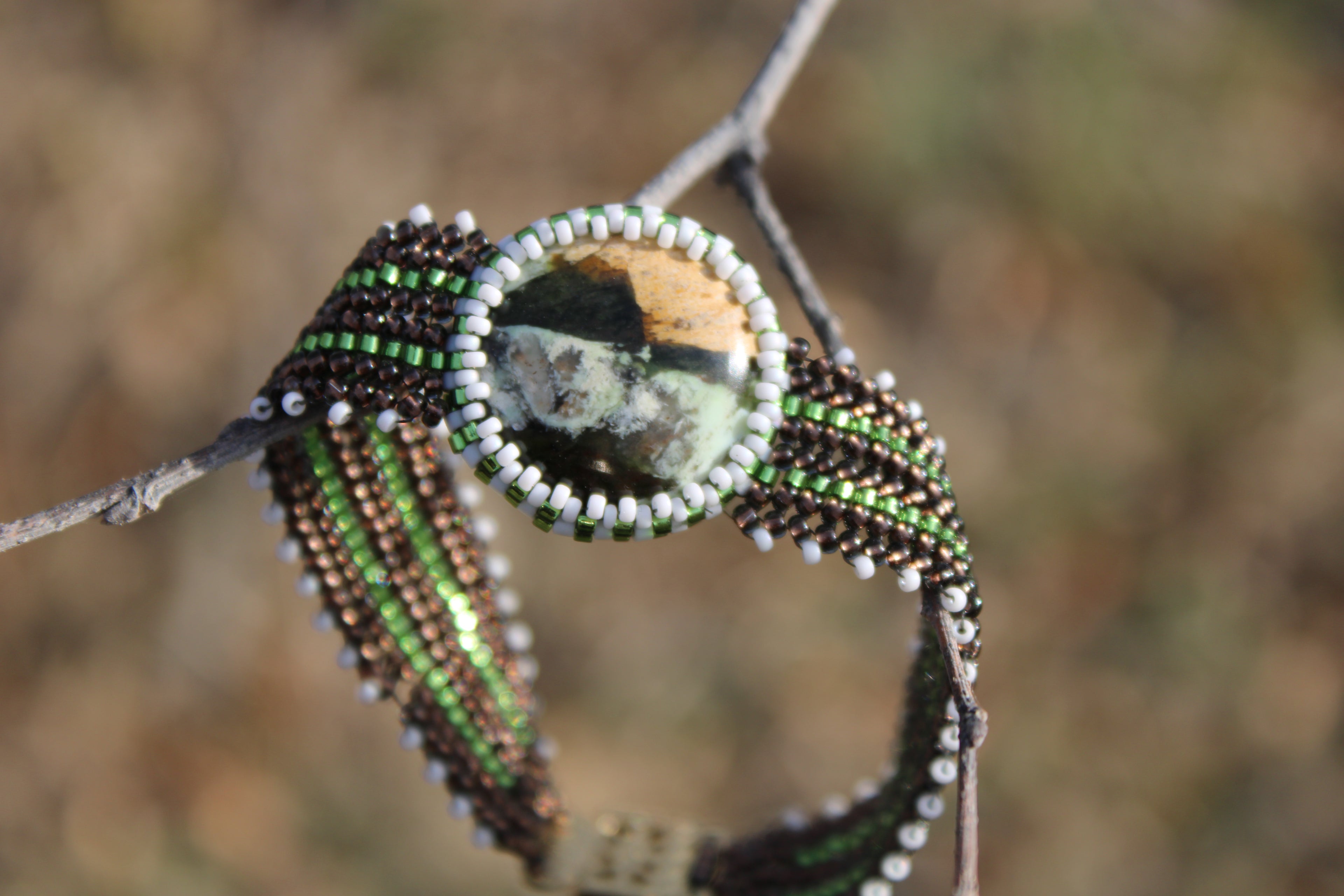 Polychrome Jasper Narrow Cuff Bracelet