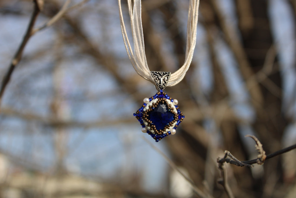 Blue Faceted Necklace