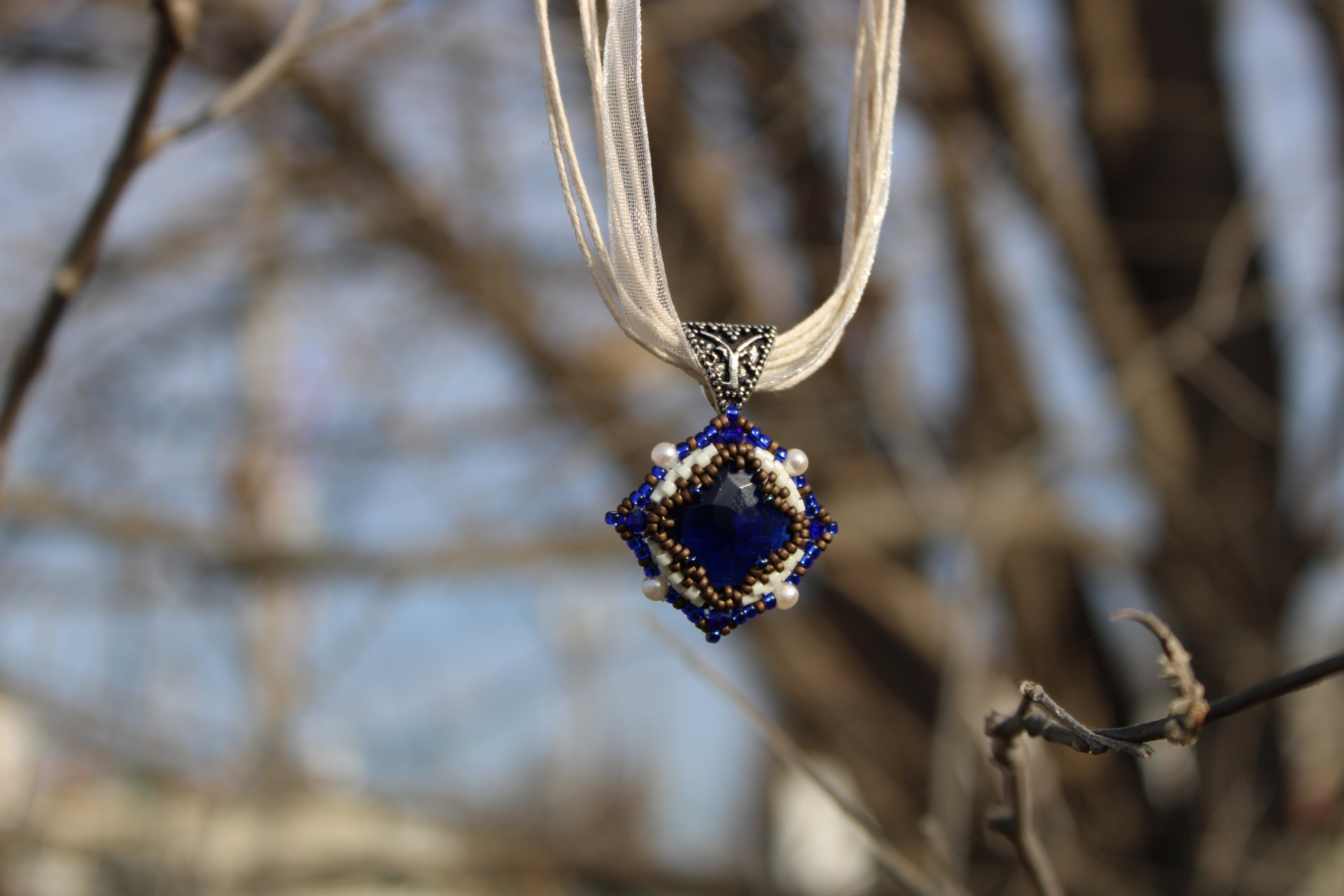 Blue Faceted Necklace