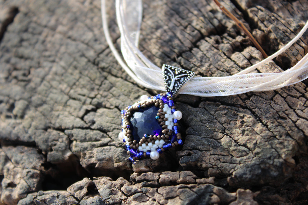 Blue Faceted Necklace