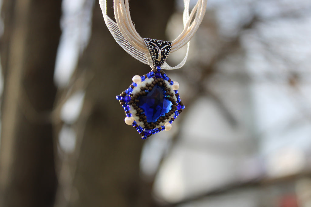 Blue Faceted Necklace