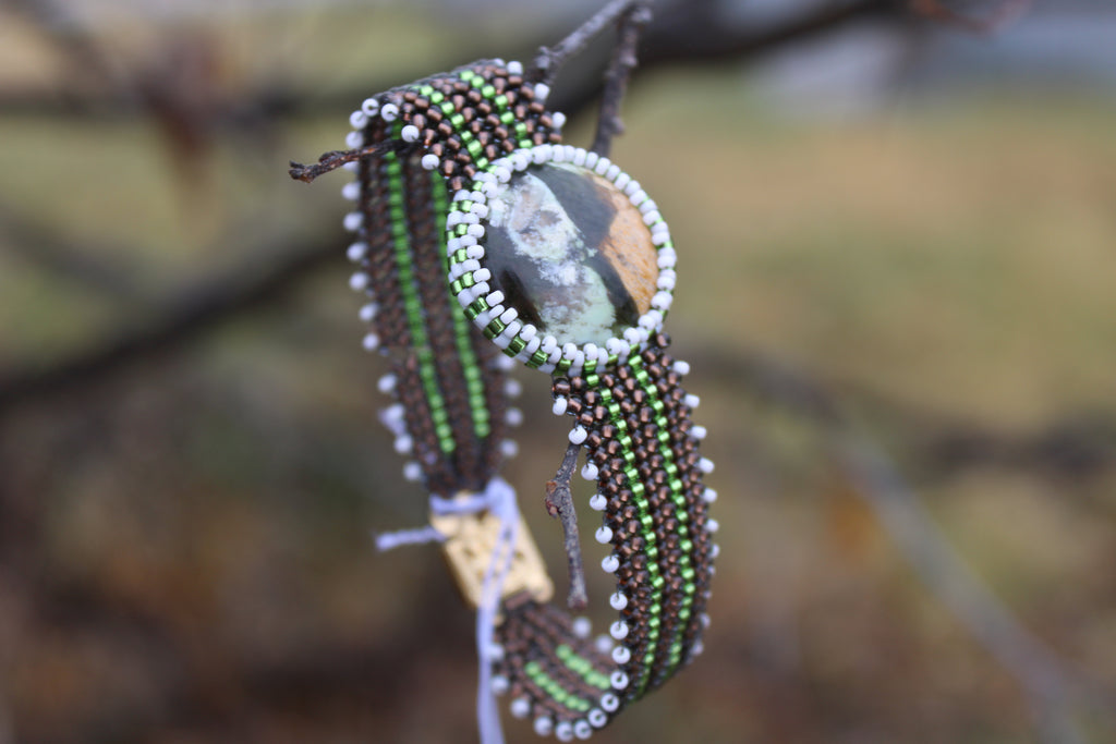 Polychrome Jasper Narrow Cuff Bracelet