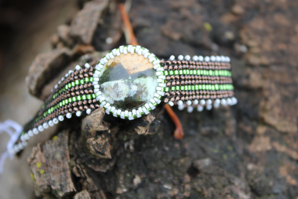 Polychrome Jasper Narrow Cuff Bracelet