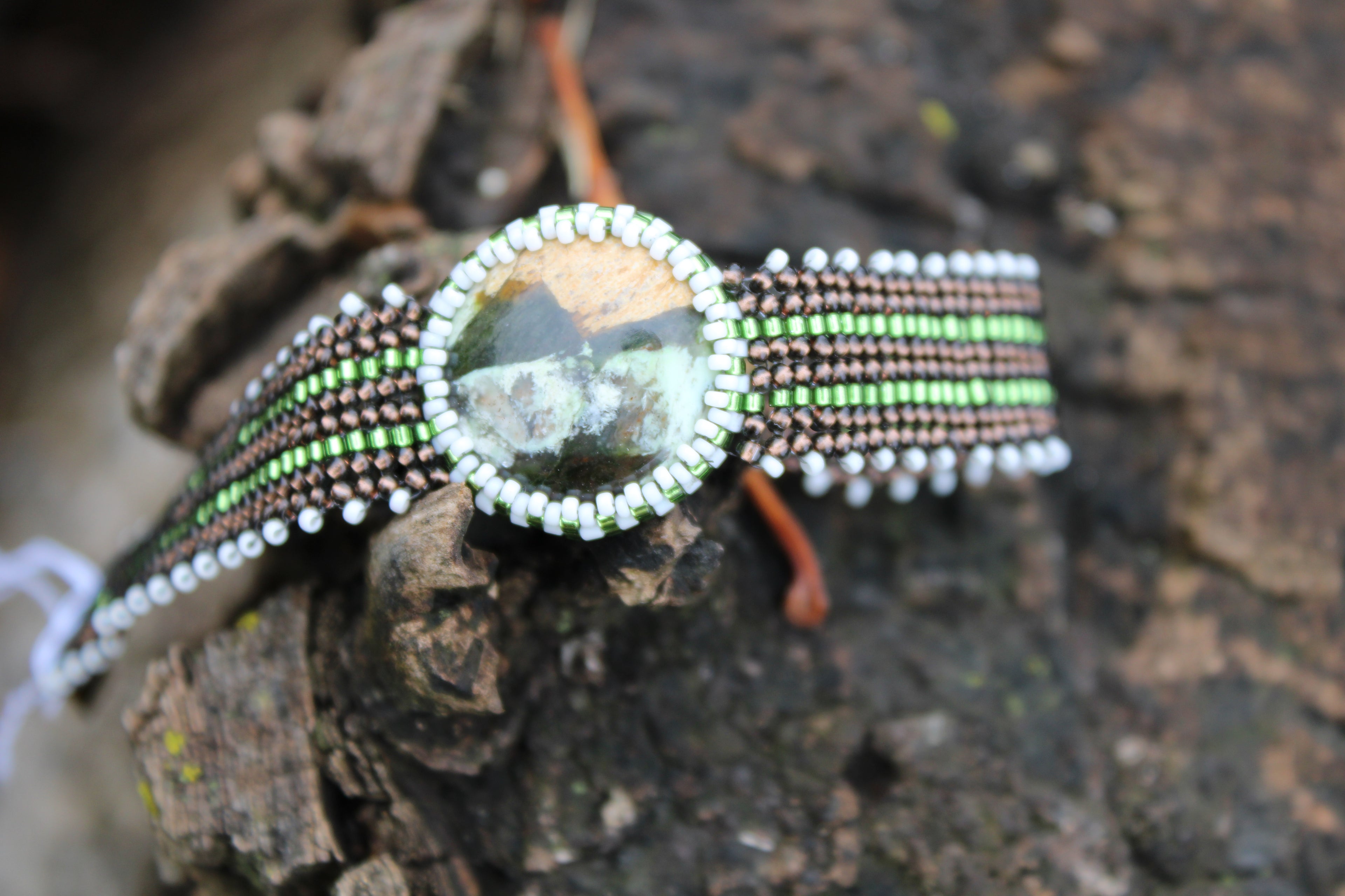Polychrome Jasper Narrow Cuff Bracelet