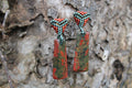 Short Red Creek Jasper Rectangle Spike Earrings