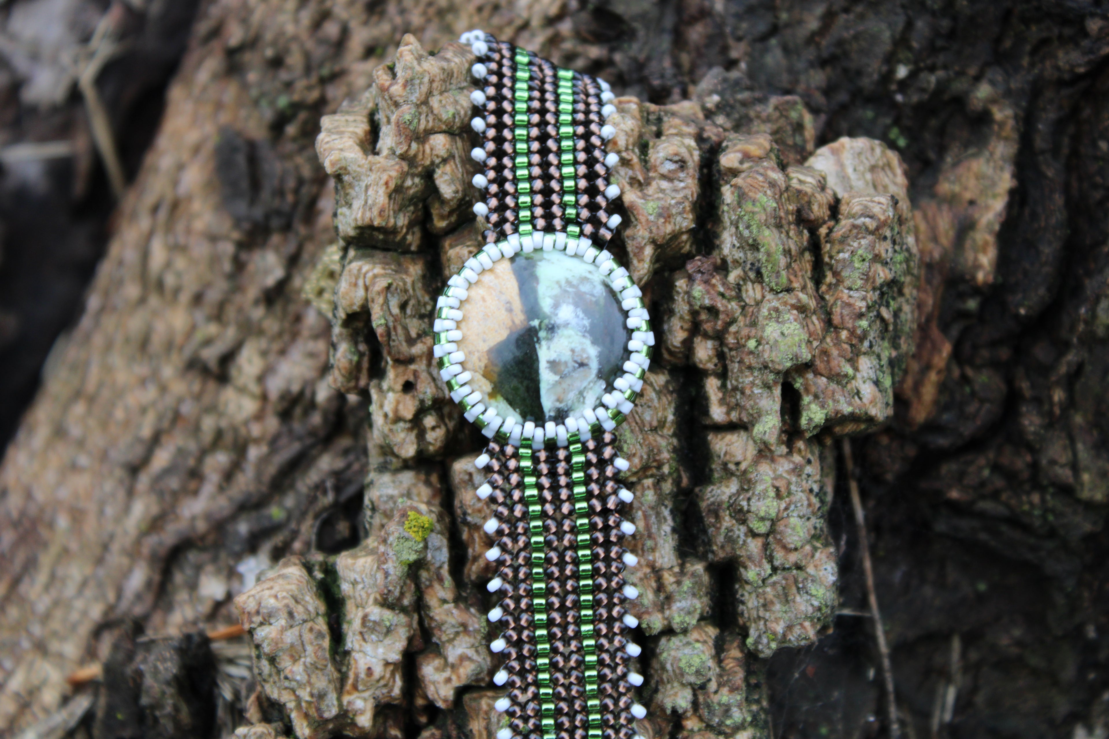 Polychrome Jasper Narrow Cuff Bracelet